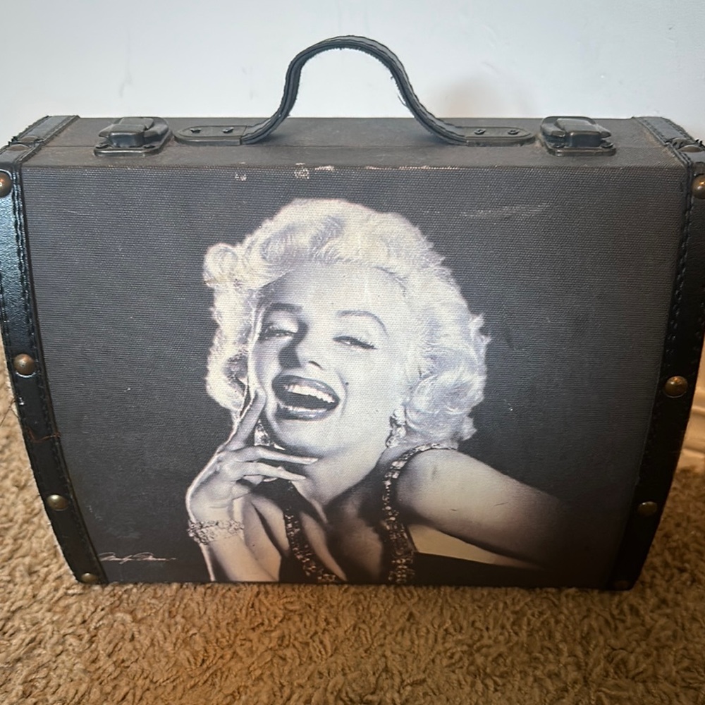 Vintage Style Black and White Marilyn Monroe Suitcase